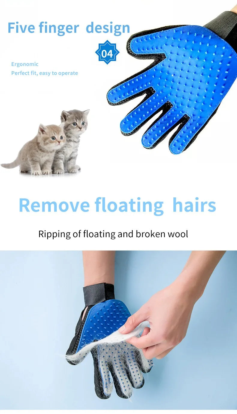 dog hair combing gloves