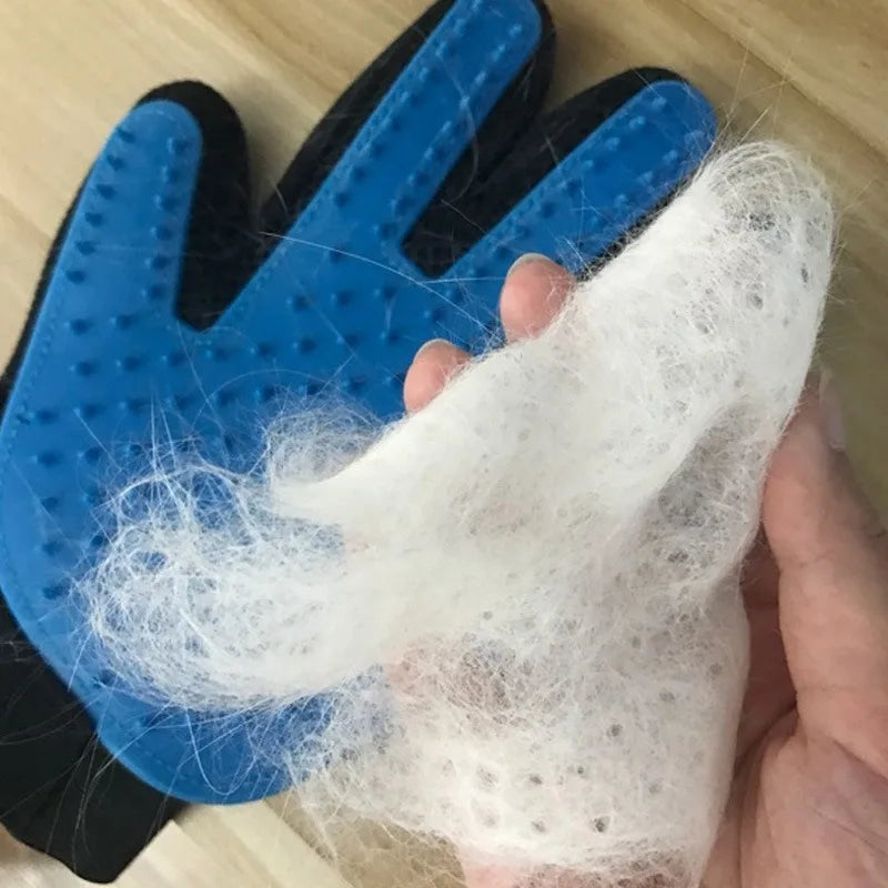 dog hair combing gloves