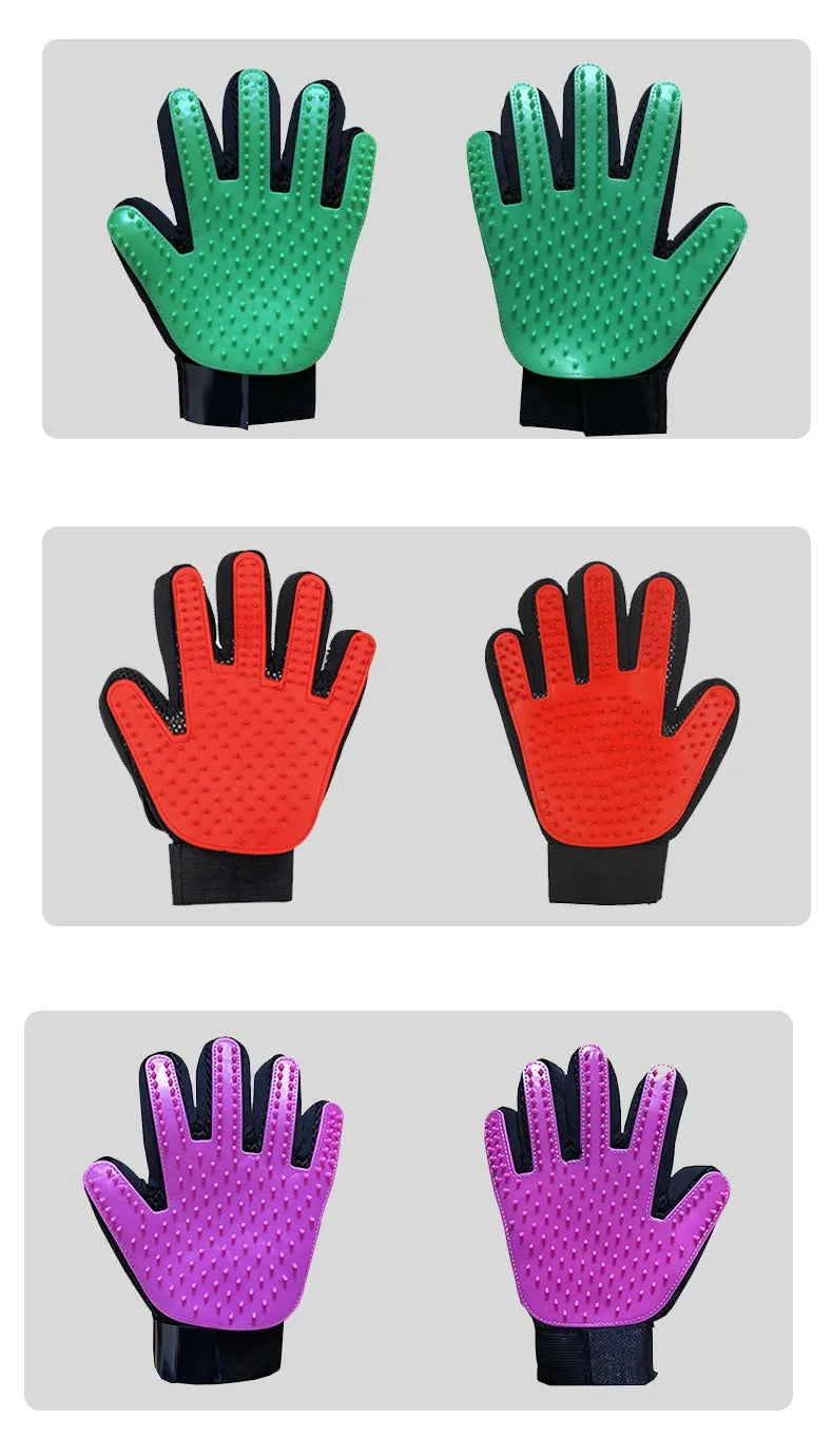 dog hair combing gloves