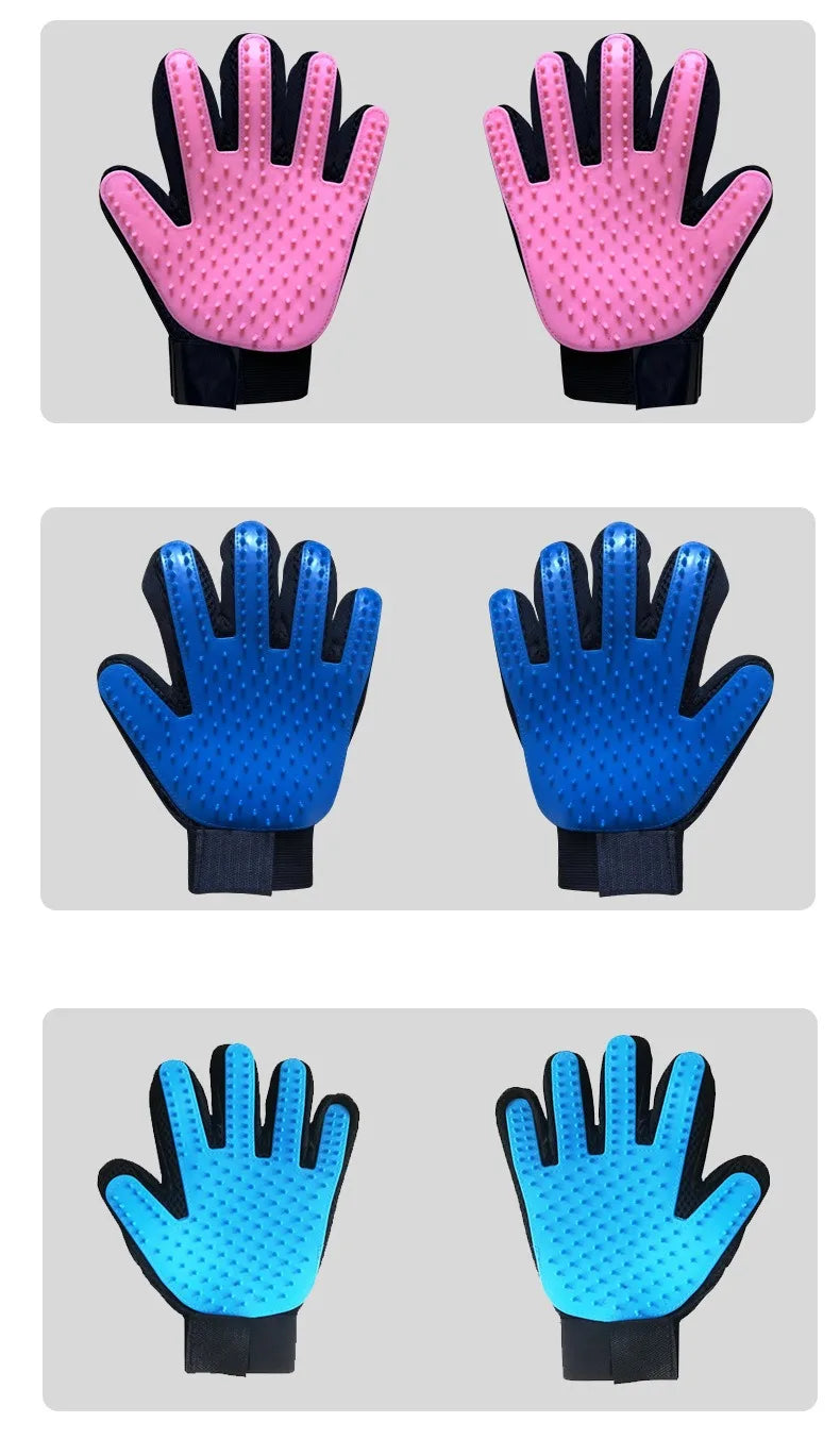 dog hair combing gloves