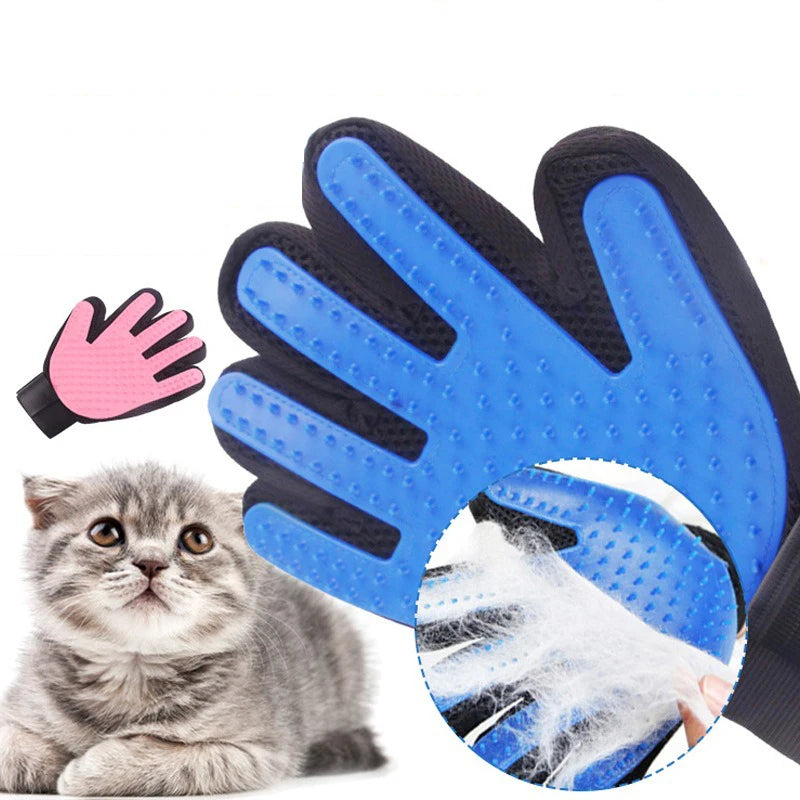 dog hair combing gloves