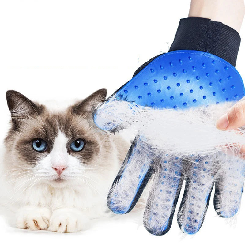 dog hair combing gloves